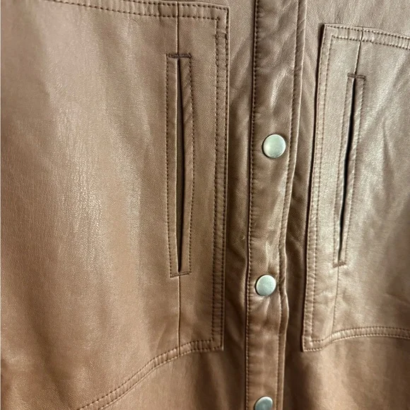 Free People Easy Rider Faux Leather Shacket NWOT M - Picture 5 of 11